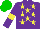 Silk - Purple, yellow stars and armlets, green cap