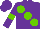 Silk - Purple, large light green spots and armlets