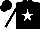 Silk - Black, white star, white sleeves, black stripe, black cap