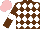 Silk - Brown, white diamonds, brown sleeves, white armlets, pink cap