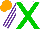 Silk - White, green crossbelts, white, purple stripes sleeves, orange cap