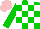 Silk - Green, white checks, pink cap