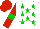 Silk - White, green stars, red sleeves, green armbands, red cap