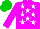 Silk - Magenta, white stars, green cap