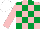Silk - PINK and EMERALD GREEN check, PINK sleeves, WHITE cap