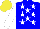 Silk - Blue, white stars and sleeves, yellow cap