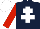 Silk - Dark blue, white cross of lorraine, red sleeves, white cap