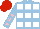 Silk - Light blue and white squares, pink stars on light blue sleeves, red cap