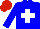 Silk - Blue, white cross, red cap