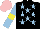 Silk - Black, light blue stars, sleeves, yellow armlets, pink cap