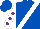 Silk - Royal blue, white sash, purple dots on white sleeves