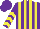 Silk - Purple and yellow stripes, chevrons on sleeves