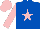 Silk - Royal blue, pink star & sleeves, pink cap