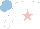 Silk - white, pink star, light blue cap