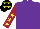 Silk - Purple, maroon sleeves, yellow stars, black cap, yellow stars