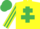 Silk - Yellow, Emerald Green Cross of Lorraine, striped sleeves, Emerald Green cap