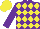 Silk - Purple & yellow diamonds, purple sleeves, yellow cap