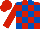 Silk - Red and royal blue blocks, red cap