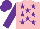Silk - pink, purple stars, purple sleeves and cap