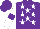 Silk - Purple, white stars, purple armlet on white slvs, purple cap