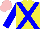 Silk - Yellow, blue crossbelts, sleeves, pink cap