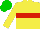 Silk - Yellow, red hoop, yellow sleeves, green cap