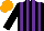 Silk - Black and purple stripes, orange cap