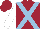 Silk - Maroon, light blue cross sashes, white sleeves, maroon cap