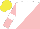 Silk - White, pink triangles, pink sleeves, white armbands, yellow cap