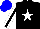 Silk - Black, white star, black stripe on white sleeves, blue cap