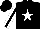 Silk - Black, white star, black stripe on white sleeves, black cap