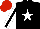 Silk - Black, white star, black stripe on white sleeves, red cap