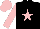 Silk - Black, pink star, sleeves, cap