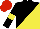 Silk - Black, yellow triangles, black sleeves, yellow armbands, red cap