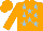 Silk - Orange, light blue stars, orange cap