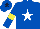 Silk - Royal blue, white star, yellow armlet, royal blue cap, dark blue star