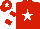 Silk - Red body, white star, white arms, red hooped, red cap, white star