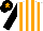 Silk - White body, orange striped, black arms, black cap, orange star