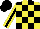 Silk - Yellow and black checks, black stripe on yellow sleeves, black cap