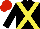 Silk - black, yellow cross belts, red cap