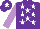 Silk - Purple, white stars, mauve sleeves, purple cap, white star