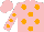 Silk - Pink, orange dots, orange dots on pink sleeves