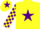 Silk - Yellow, Purple star, Purple and Yellow check sleeves, Yellow cap, Purple star