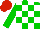 Silk - Green, white checks, green sleeves, red cap