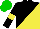 Silk - Black, yellow triangles, black sleeves, yellow armbands, green cap