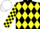 Silk - Black and Yellow diamonds, checked sleeves, White cap