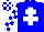 Silk - Blue body, white cross of lorraine, white arms, blue checked, white cap, blue checked