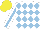 Silk - White, light blue diamonds, light blue stripe on white sleeves, yellow cap