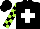 Silk - Black, white cross, lime blocks on sleeves, black cap