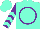 Silk - Aqua, purple circle, aqua chevrons on purple sleeves, aqua cap